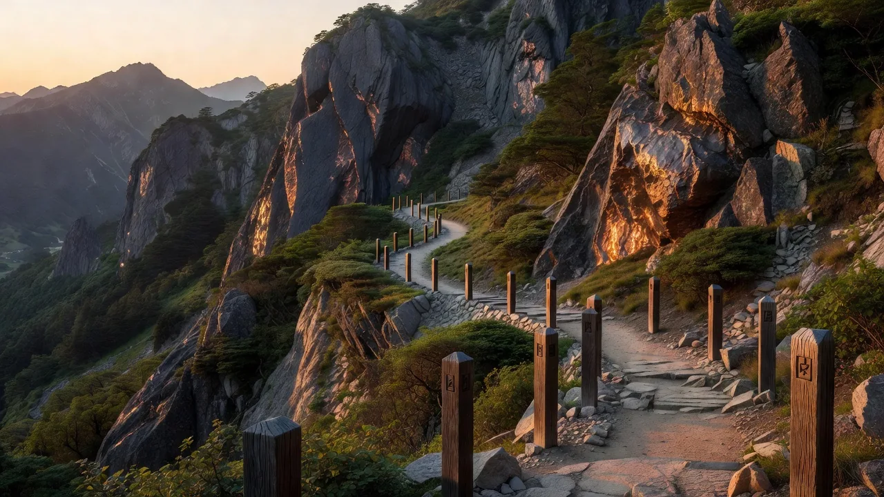 夕暮れの峠道